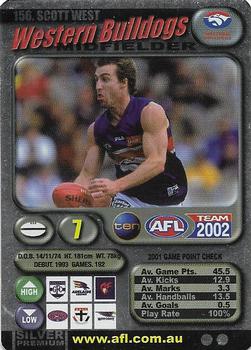 2002 Team Zone AFL Team - Silver #156 Scott West Front